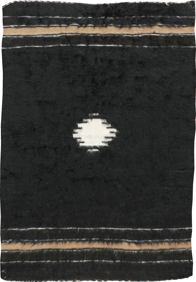 Vintage Turkish Mohair Throw Rug, No.22544 - Staging