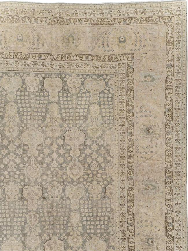 Antique Persian Tabriz Large Carpet, No.22547 - Staging