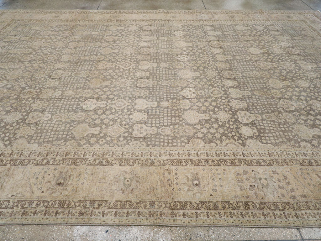 Antique Persian Tabriz Large Carpet, No.22547 - Staging