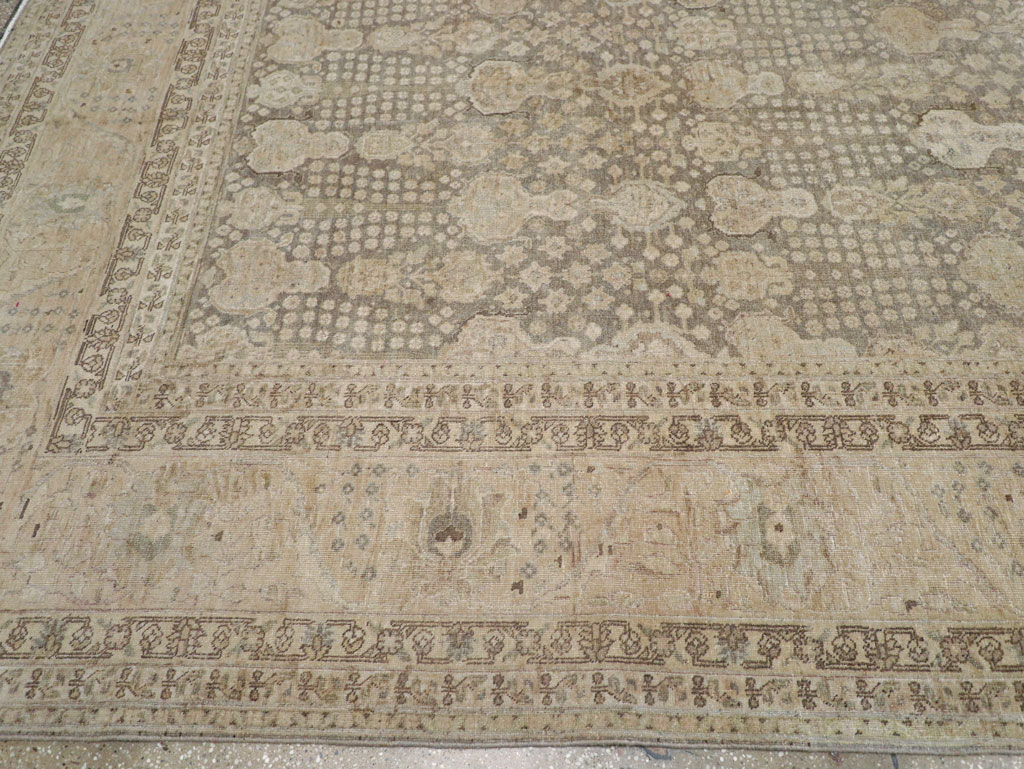 Antique Persian Tabriz Large Carpet, No.22547 - Staging
