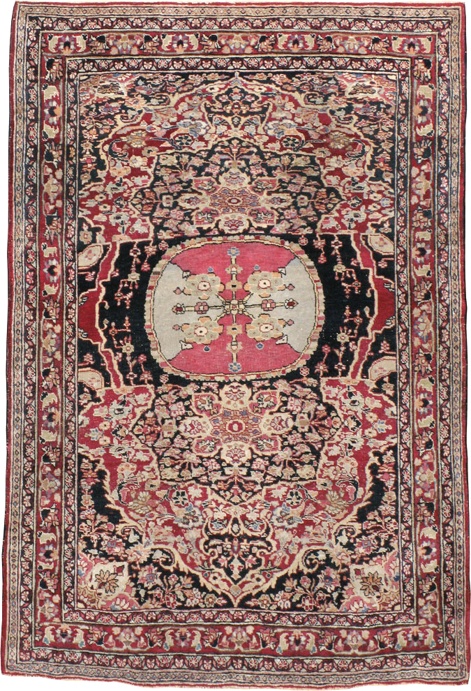 Vintage Persian Mashad Rug, No.22550 - Staging