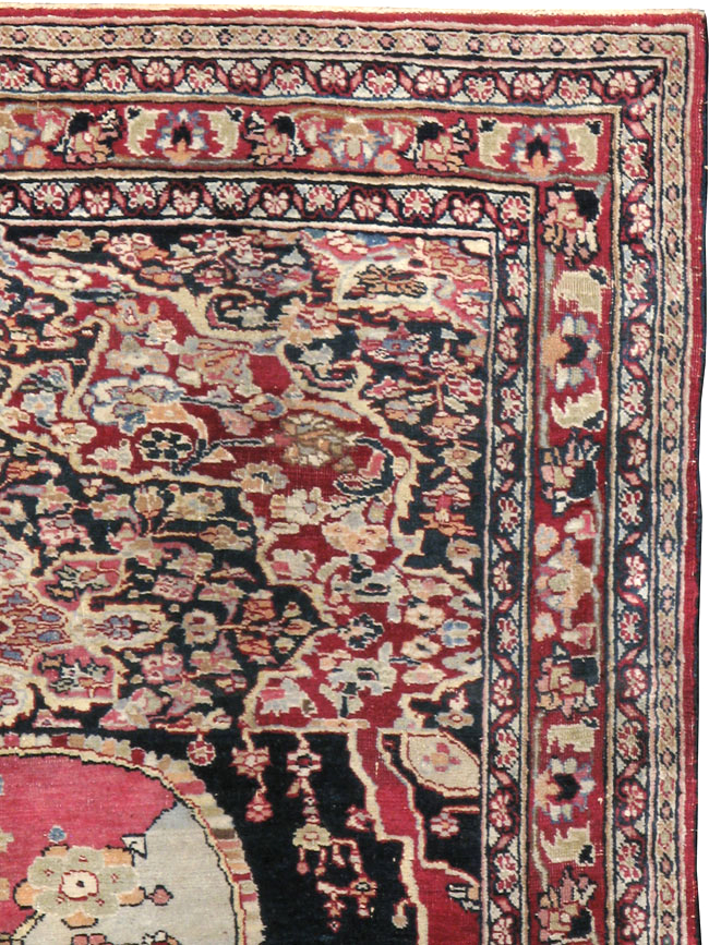 Vintage Persian Mashad Rug, No.22550 - Staging