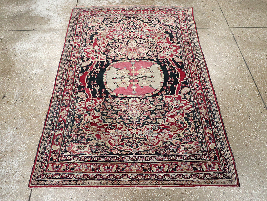 Vintage Persian Mashad Rug, No.22550 - Staging