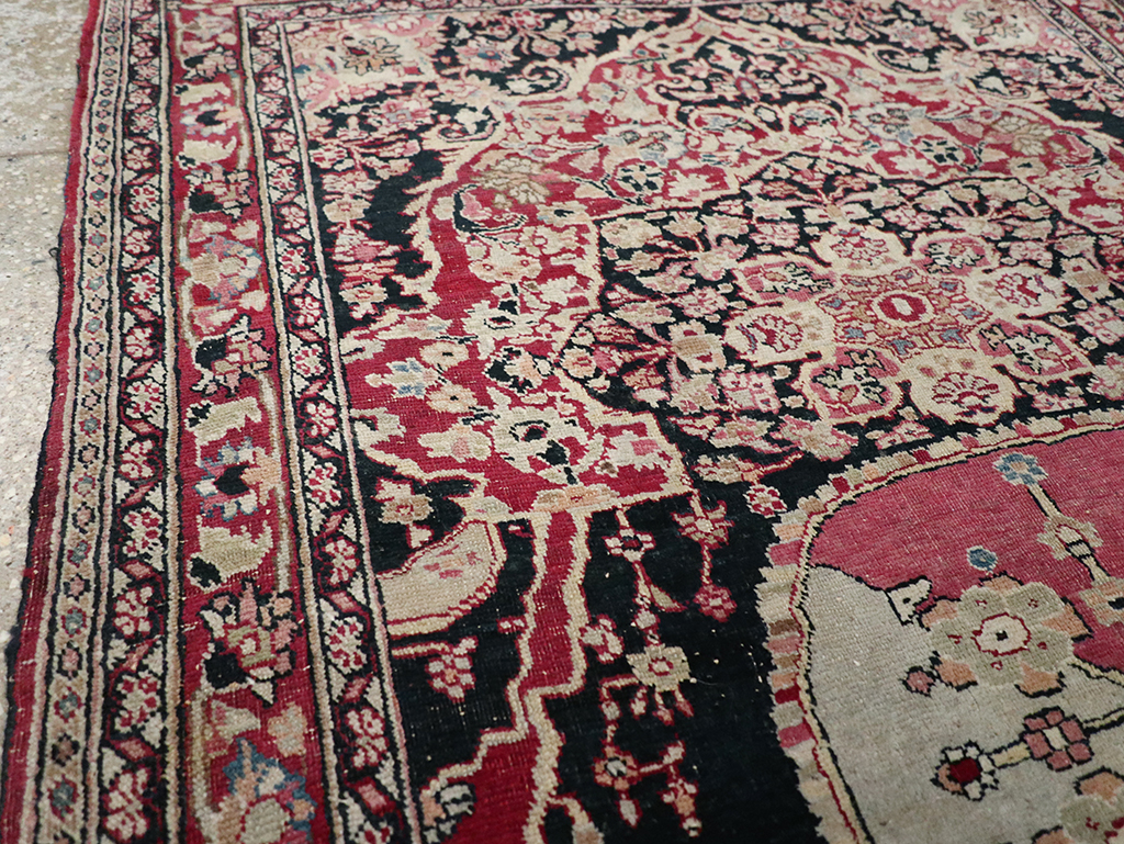 Vintage Persian Mashad Rug, No.22550 - Staging