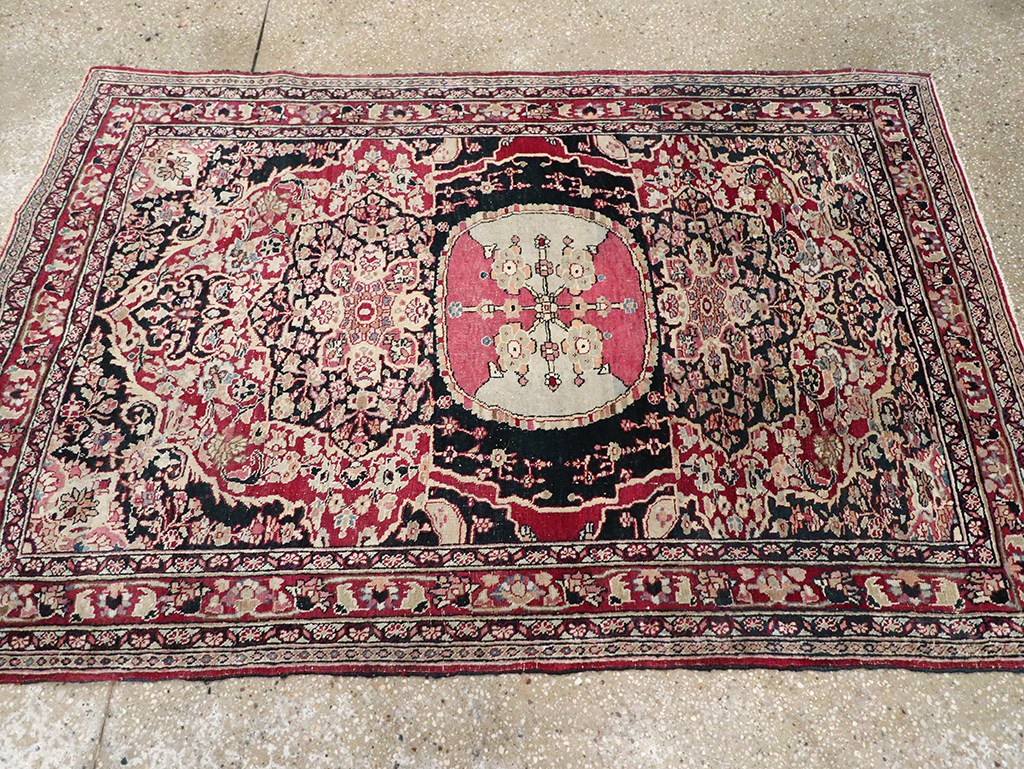 Vintage Persian Mashad Rug, No.22550 - Staging