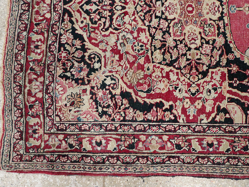 Vintage Persian Mashad Rug, No.22550 - Staging