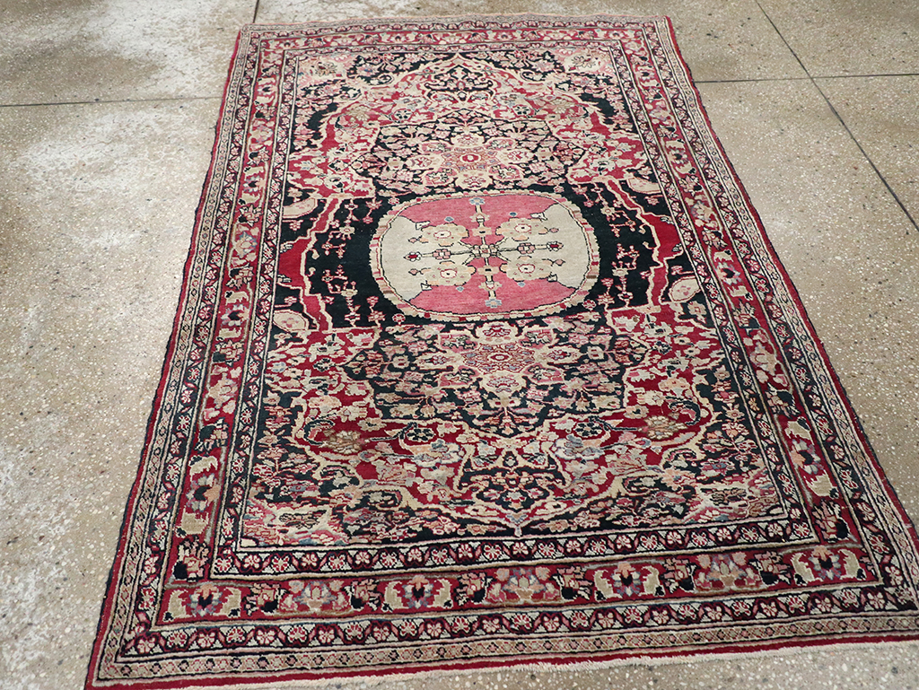 Vintage Persian Mashad Rug, No.22550 - Staging