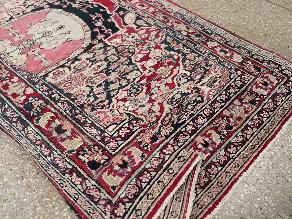 Vintage Persian Mashad Rug, No.22550 - Staging