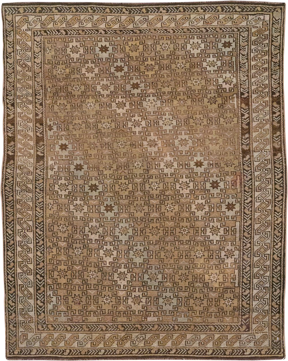Antique Caucasian Shirvan Accent Rug, No.22558 - Staging