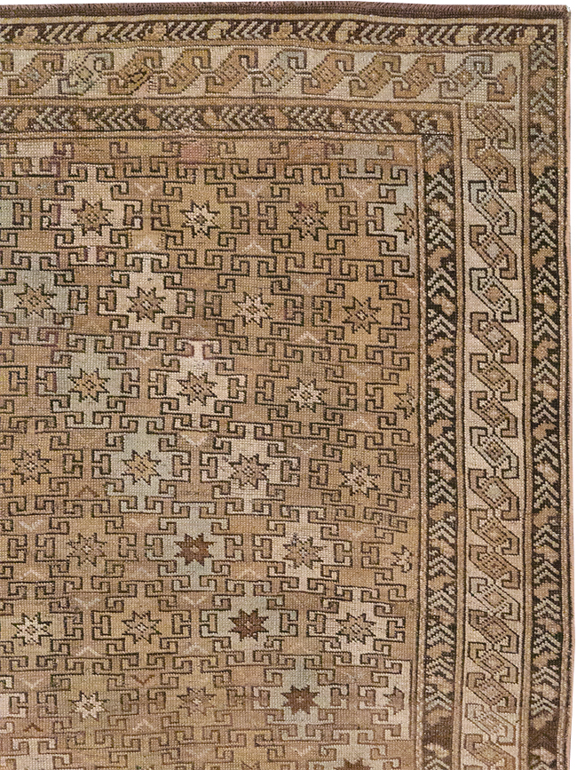 Antique Caucasian Shirvan Accent Rug, No.22558 - Staging