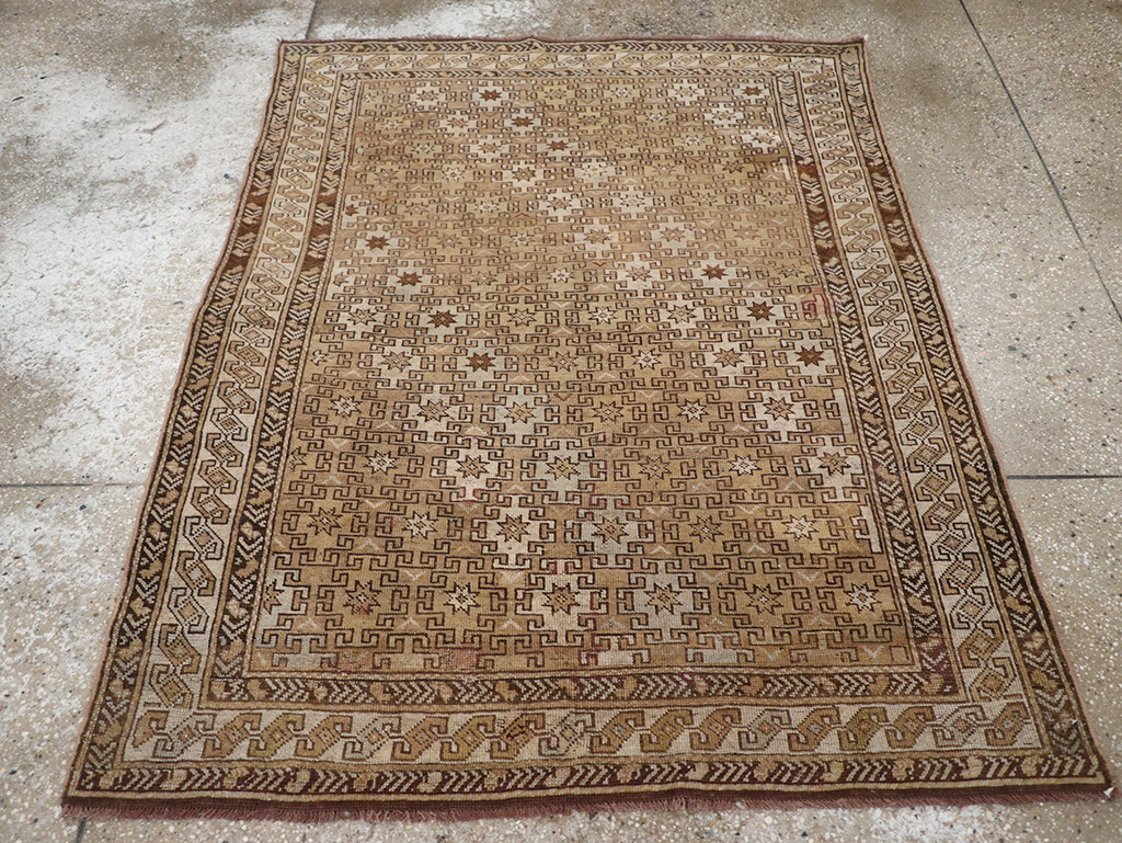Antique Caucasian Shirvan Accent Rug, No.22558 - Staging