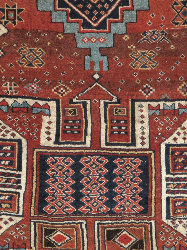 Antique Persian Kurdish Rug, No.22562 - Staging