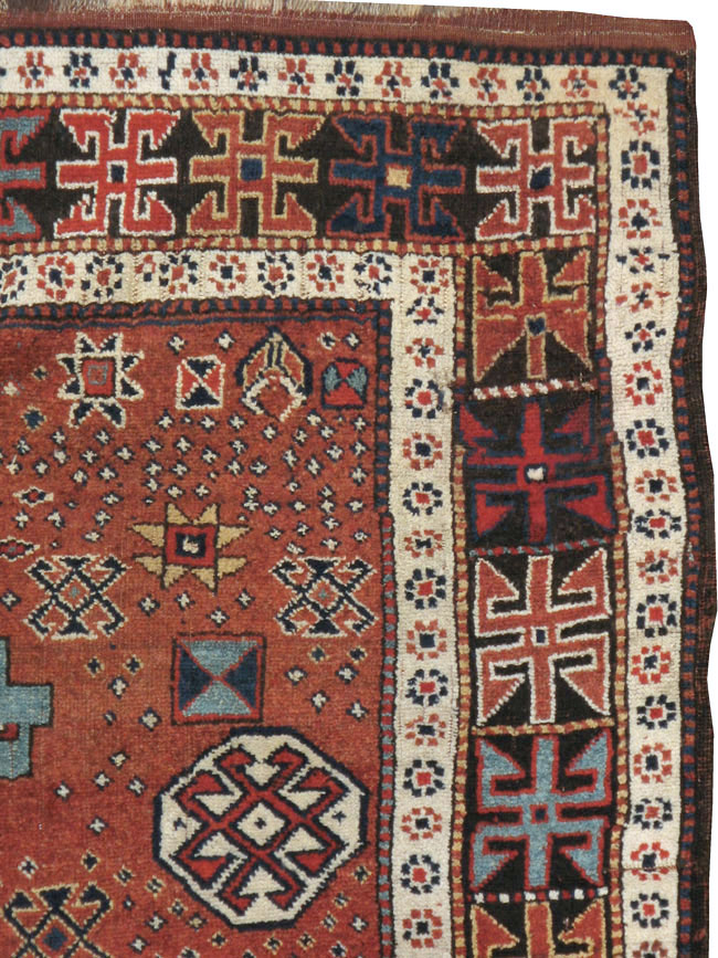 Antique Persian Kurdish Rug, No.22562 - Staging