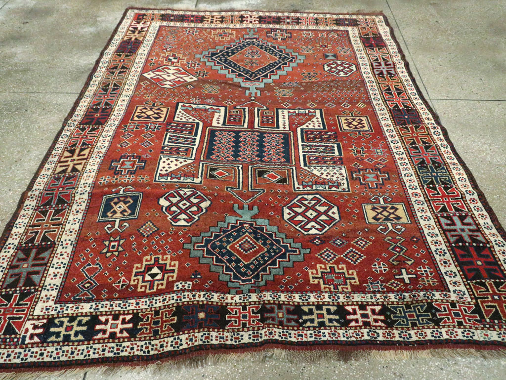Antique Persian Kurdish Rug, No.22562 - Staging