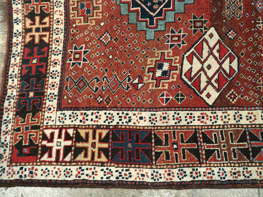 Antique Persian Kurdish Rug, No.22562 - Staging