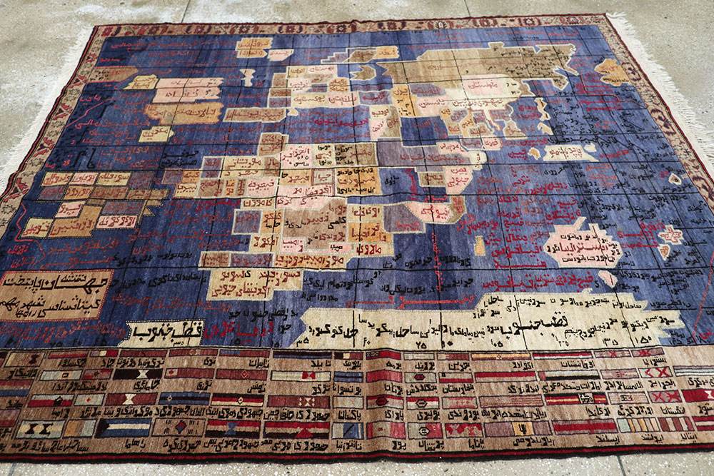 Vintage Afghan War Pictorial Rug, No.22566 - Staging