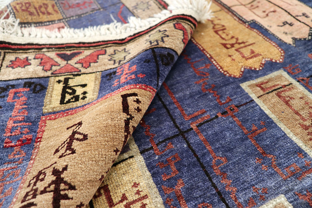 Vintage Afghan War Pictorial Rug, No.22566 - Staging