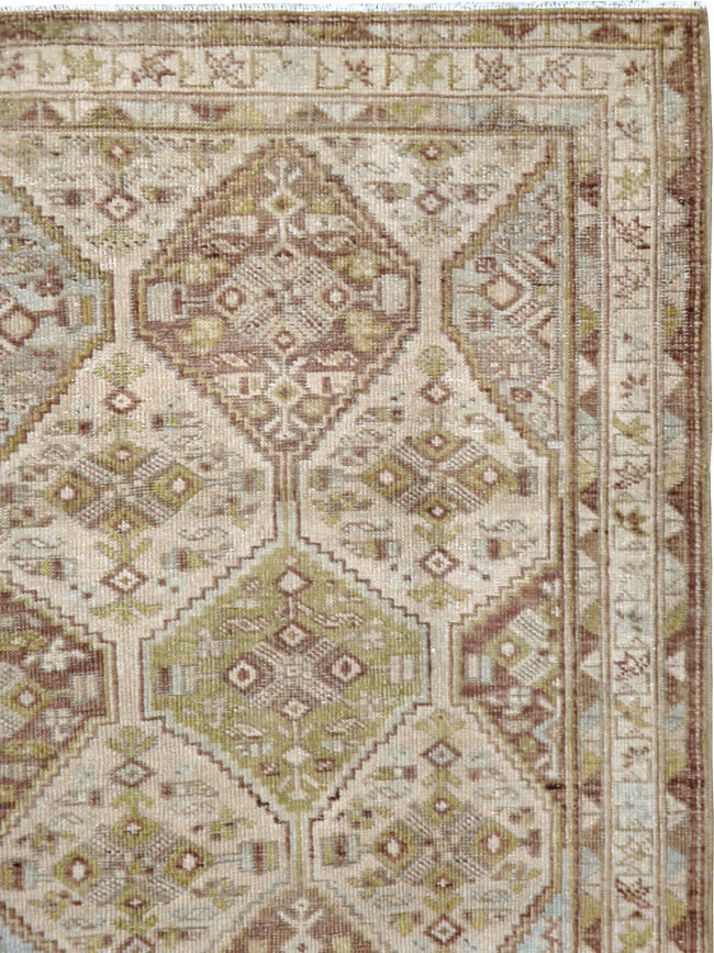Vintage Persian Shiraz Sqaure Rug, No.22576 - Staging