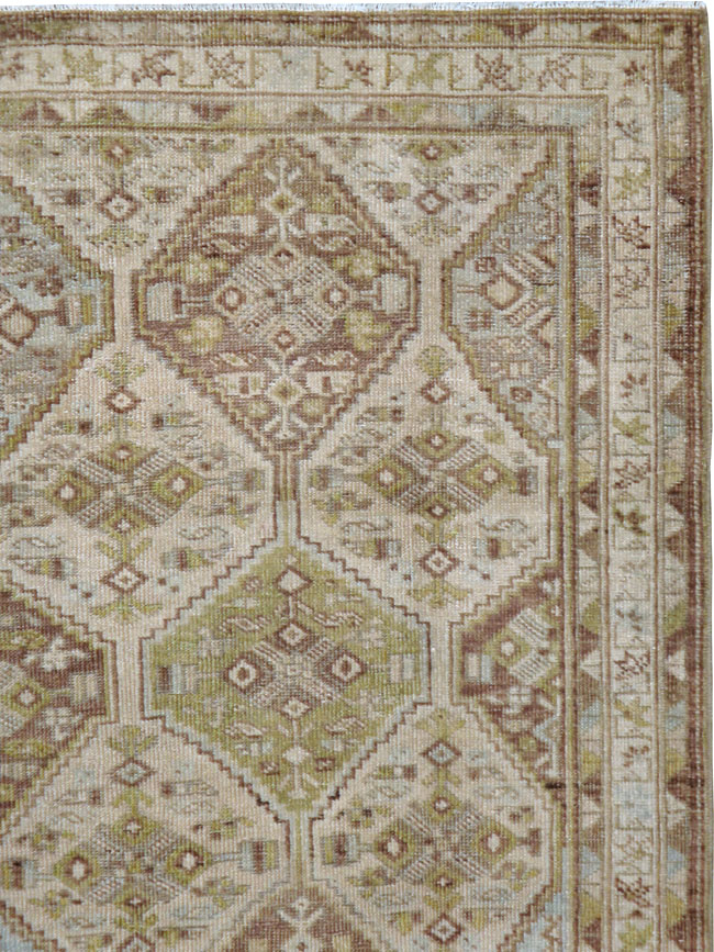 Vintage Persian Shiraz Sqaure Rug, No.22576 - Staging