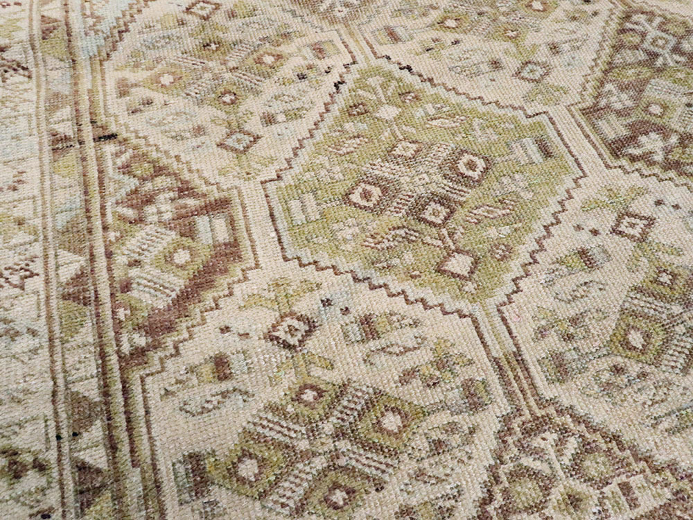Vintage Persian Shiraz Sqaure Rug, No.22576 - Staging