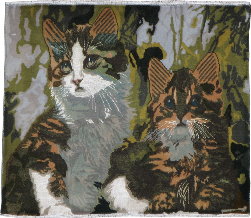 Modern Persian Tabriz Pictorial Rug, No.22586 - Staging