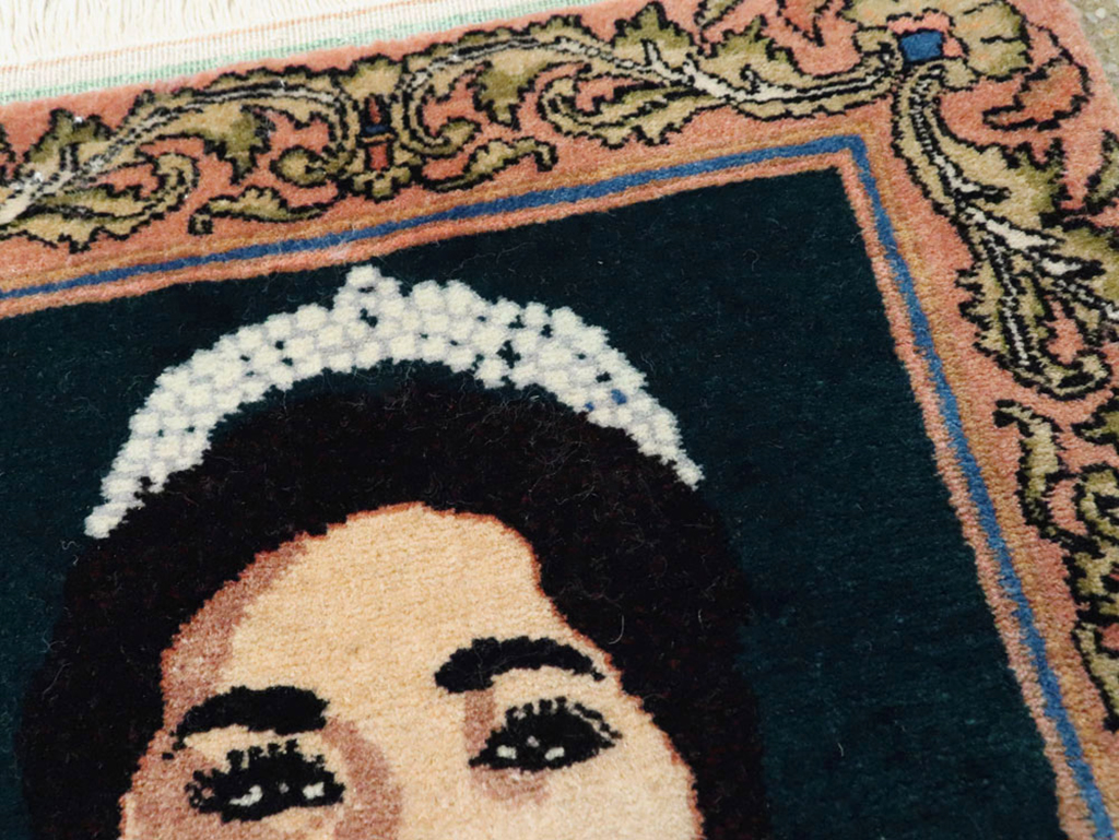 Vintage Persian Tabriz Pictorial Rug, No.22590 - Staging