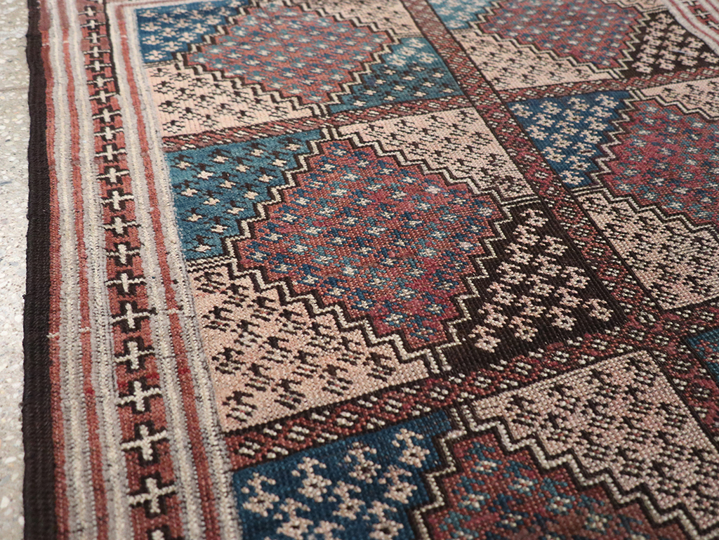 Antique Central Asia Turkoman Throw Rug, No.22598 - Staging