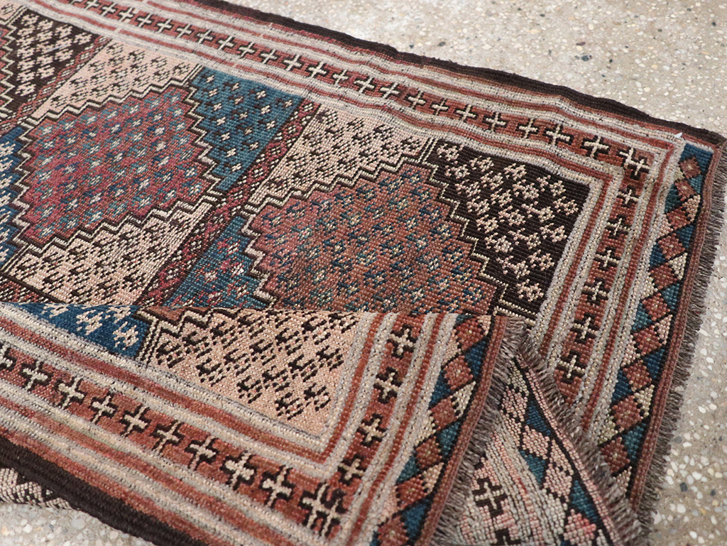 Antique Central Asia Turkoman Throw Rug, No.22598 - Staging