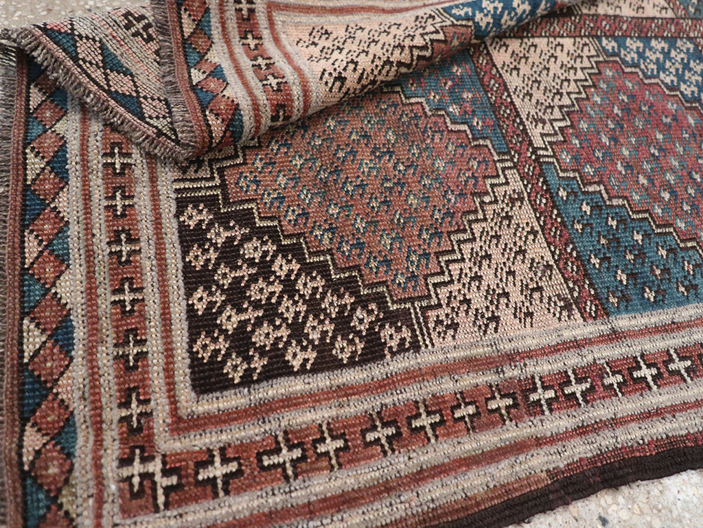 Antique Central Asia Turkoman Throw Rug, No.22598 - Staging