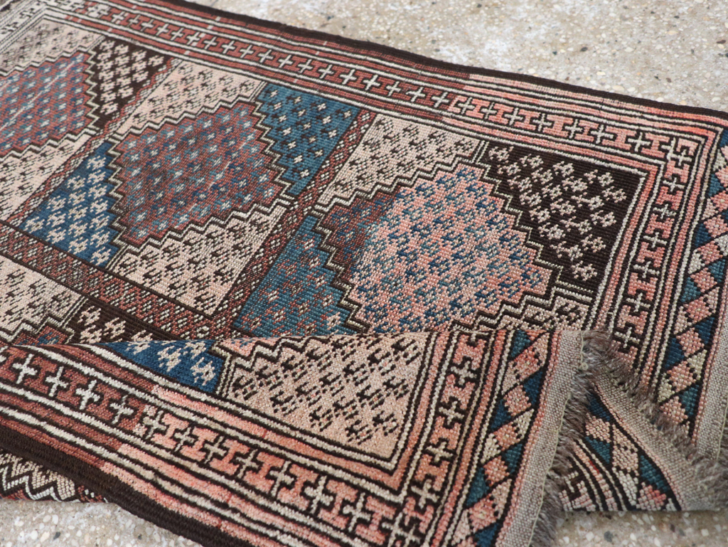 Antique Central Asia Turkoman Throw Rug, No.22598 - Staging