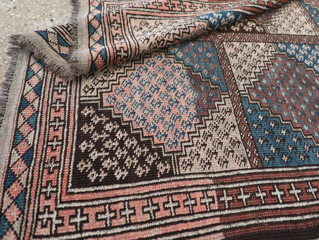 Antique Central Asia Turkoman Throw Rug, No.22598 - Staging