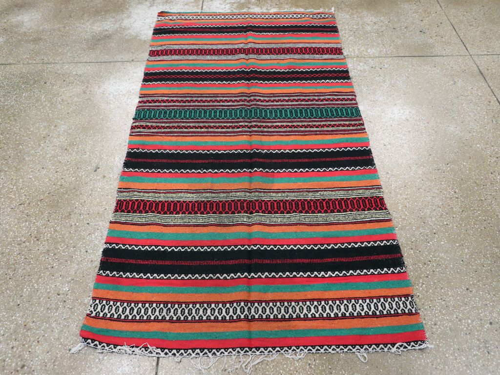 Vintage Mexican Kilim Blanket, No.22600 - Staging