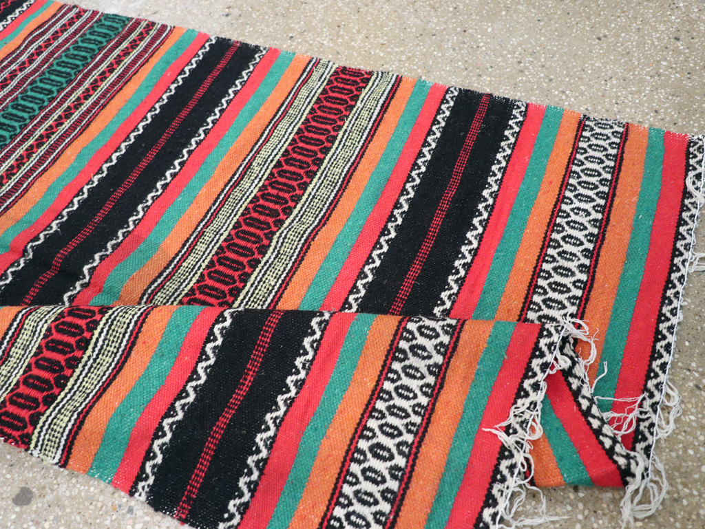 Vintage Mexican Kilim Blanket, No.22600 - Staging