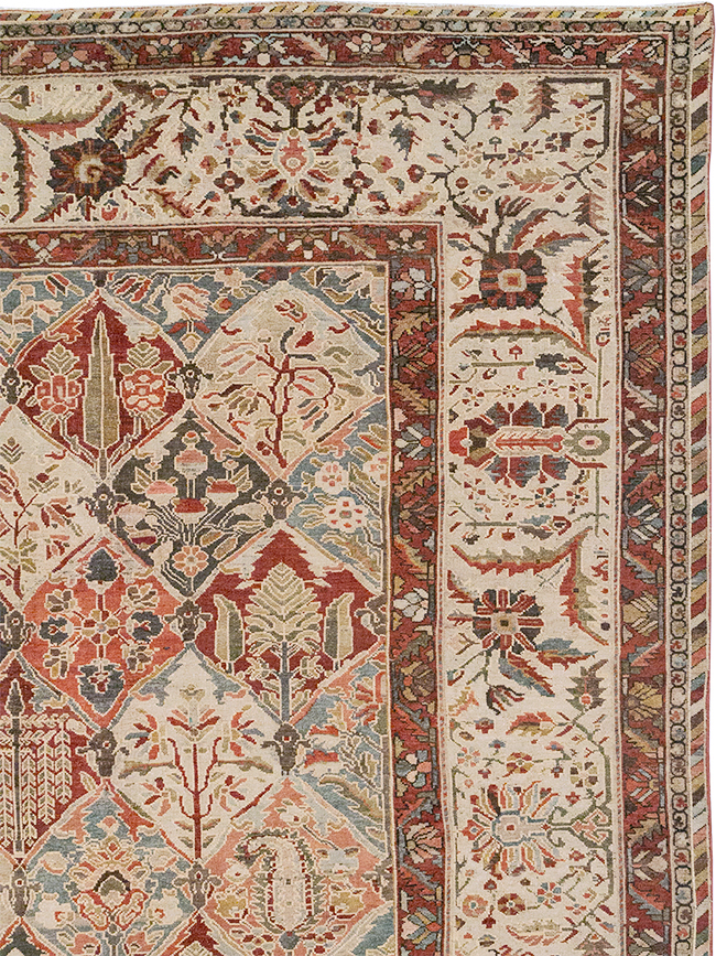 Antique Persian Bakhtiari Large Carpet, No.22602 - Staging