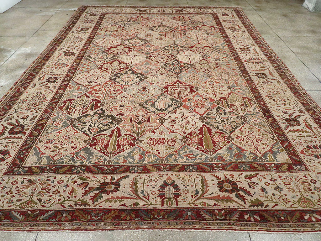 Antique Persian Bakhtiari Large Carpet, No.22602 - Staging