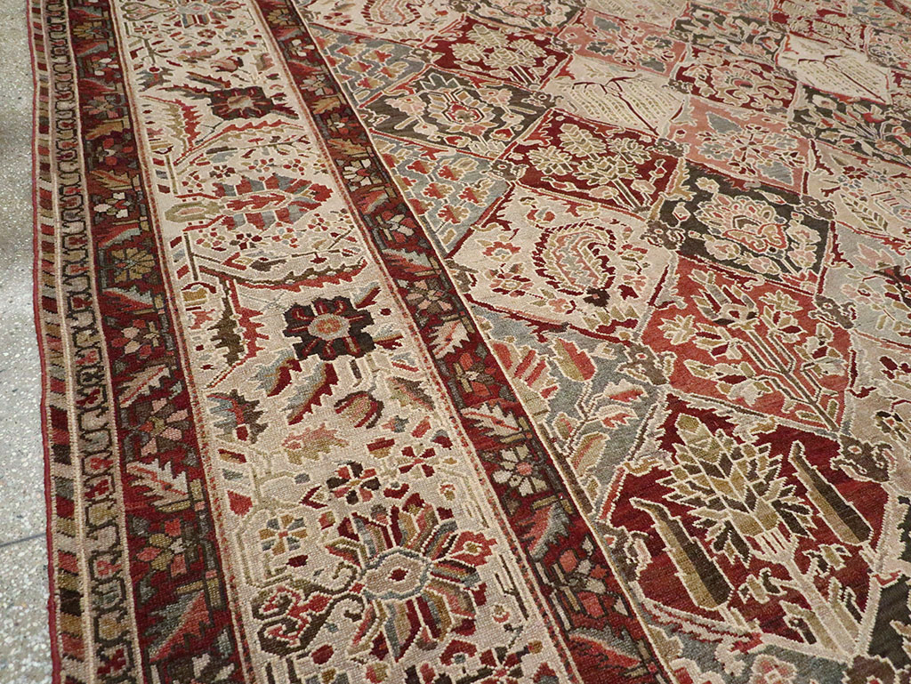 Antique Persian Bakhtiari Large Carpet, No.22602 - Staging