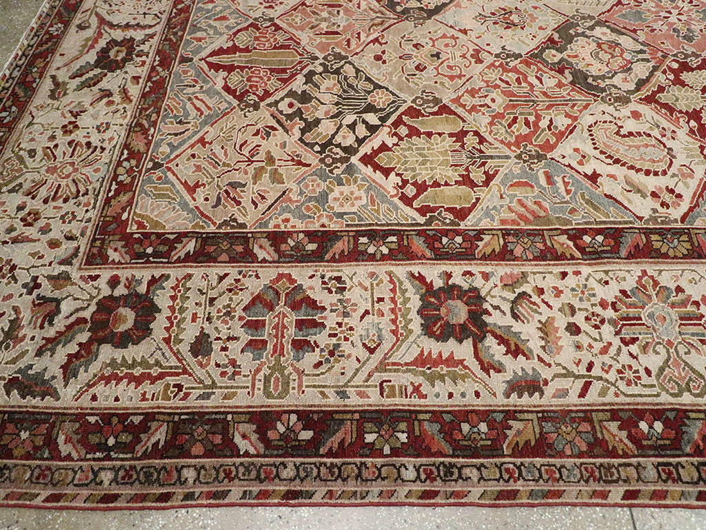 Antique Persian Bakhtiari Large Carpet, No.22602 - Staging