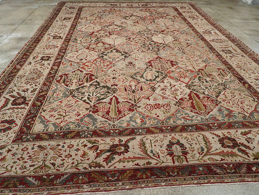 Antique Persian Bakhtiari Large Carpet, No.22602 - Staging
