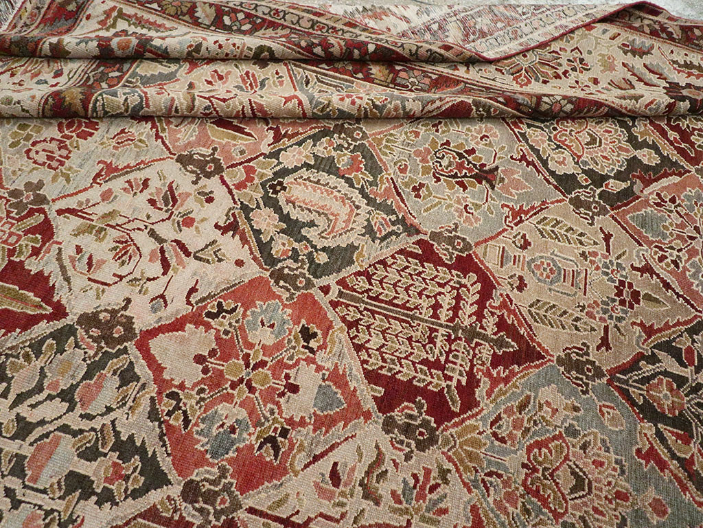 Antique Persian Bakhtiari Large Carpet, No.22602 - Staging
