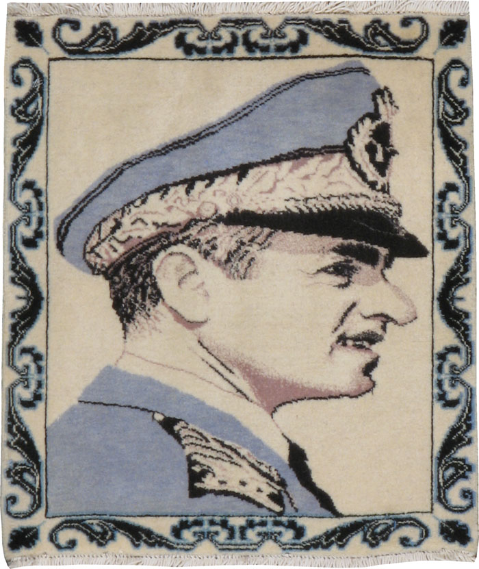 Vintage Persian Tabriz Pictorial Rug, No.22608 - Staging