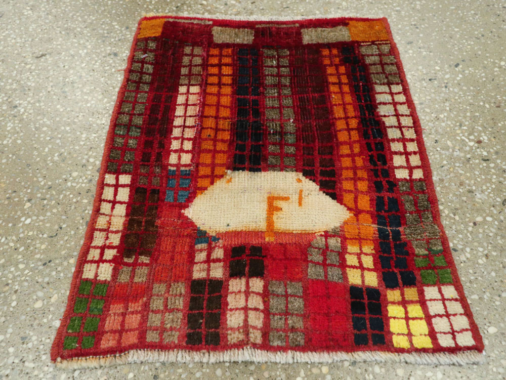 Vintage Persian Gabbeh Rug, No.22620 - Staging