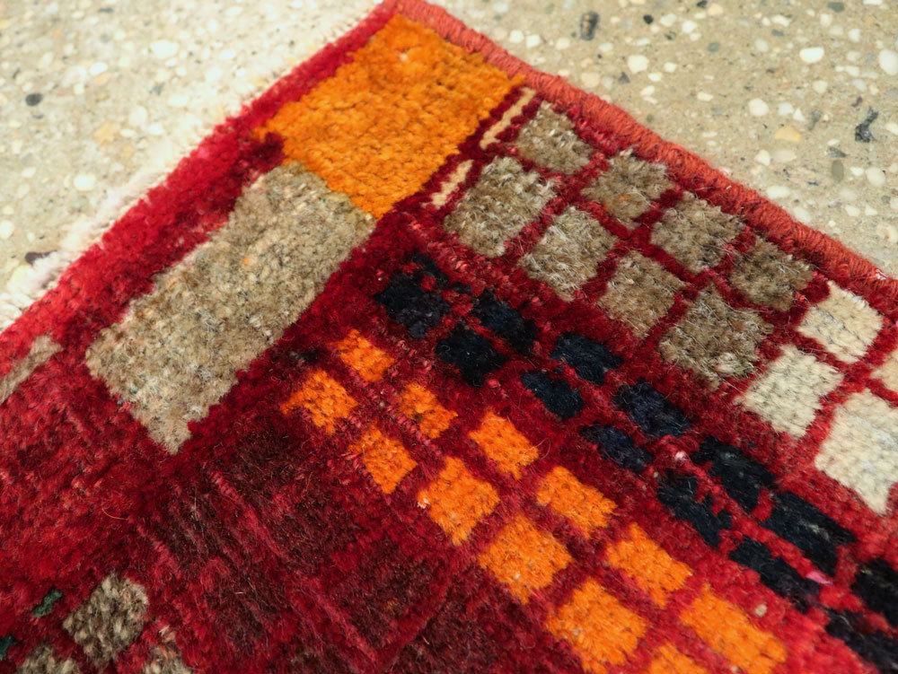 Vintage Persian Gabbeh Rug, No.22620 - Staging