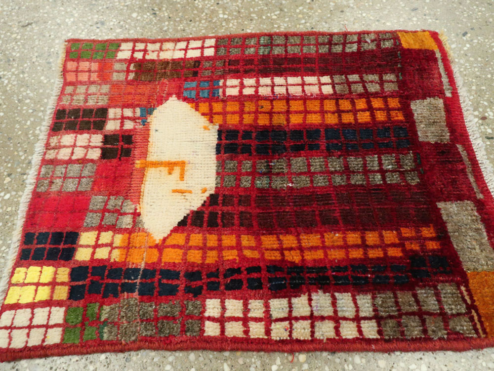 Vintage Persian Gabbeh Rug, No.22620 - Staging