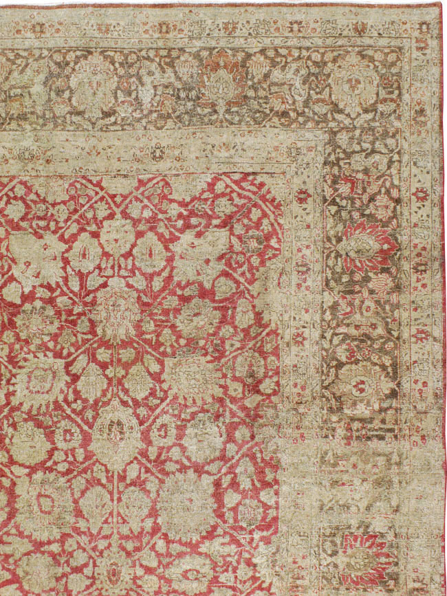 Antique Persian Tabriz Rug, No.22636 - Staging