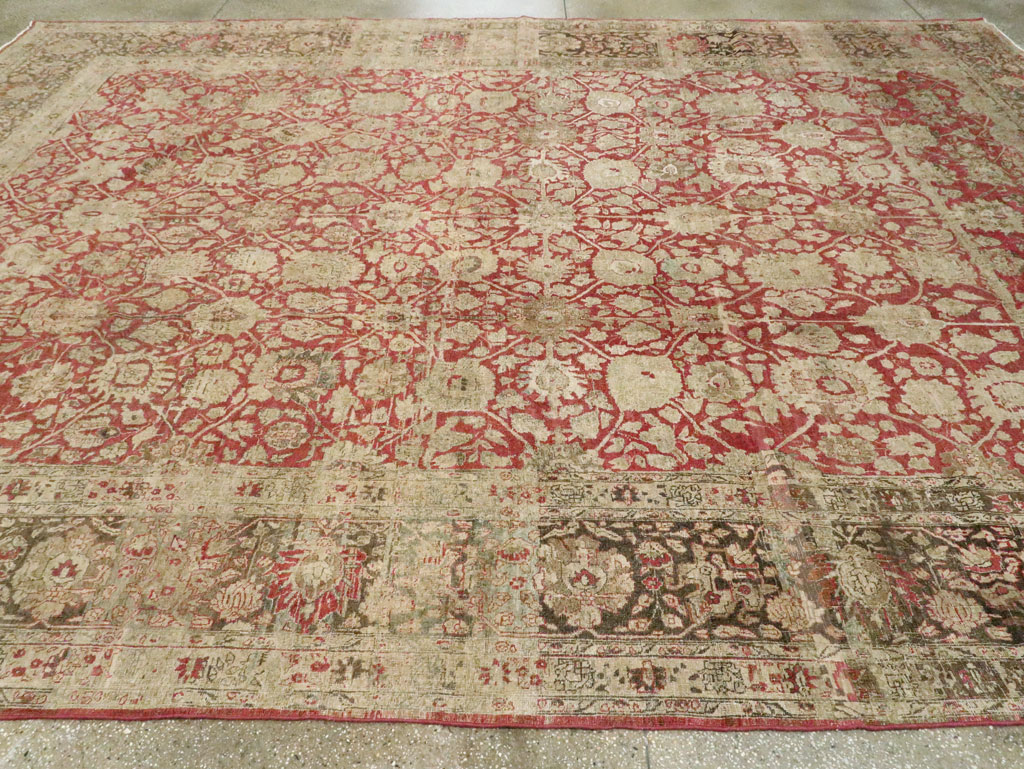 Antique Persian Tabriz Rug, No.22636 - Staging