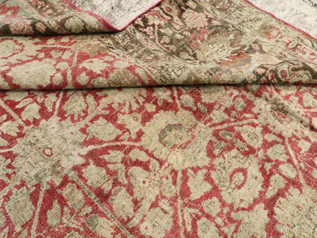 Antique Persian Tabriz Rug, No.22636 - Staging