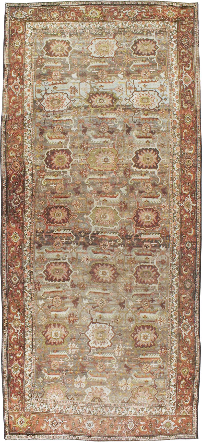 Antique Persian Bidjar Long Carpet, No.22637 - Staging