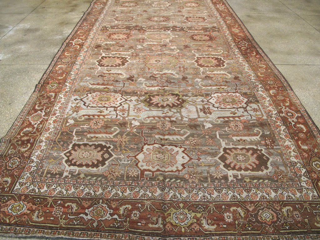 Antique Persian Bidjar Long Carpet, No.22637 - Staging