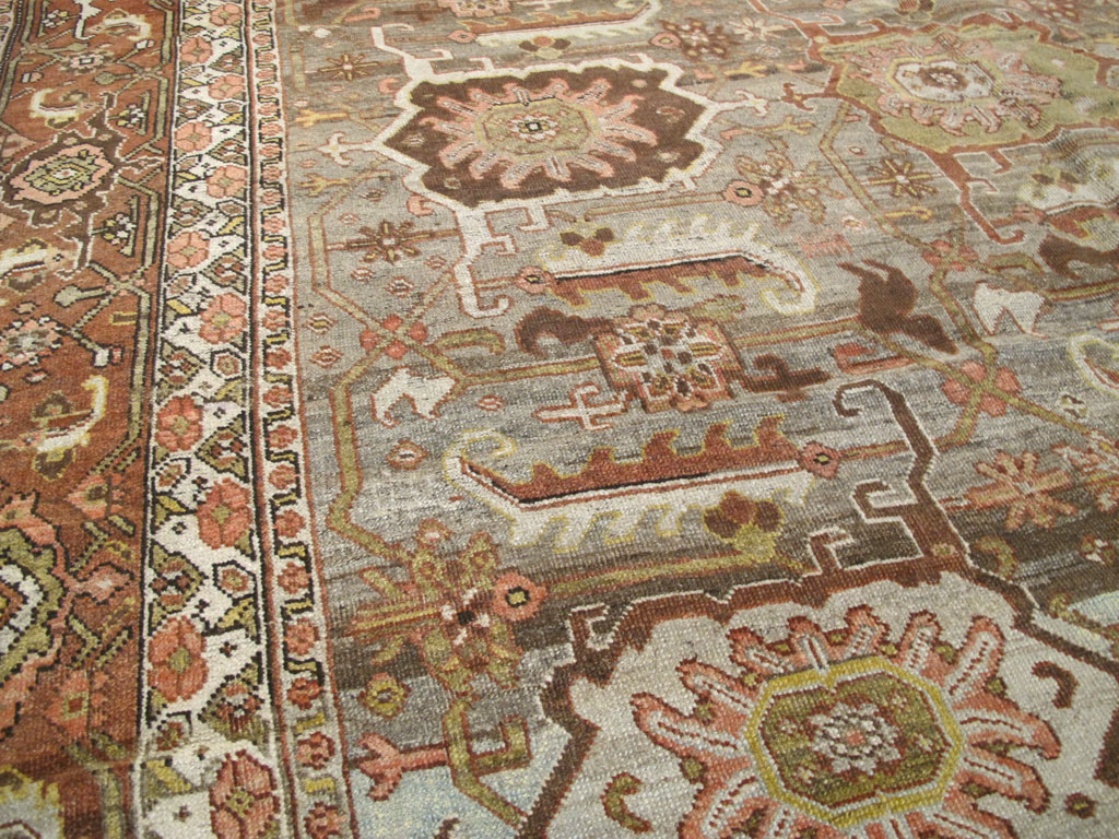 Antique Persian Bidjar Long Carpet, No.22637 - Staging