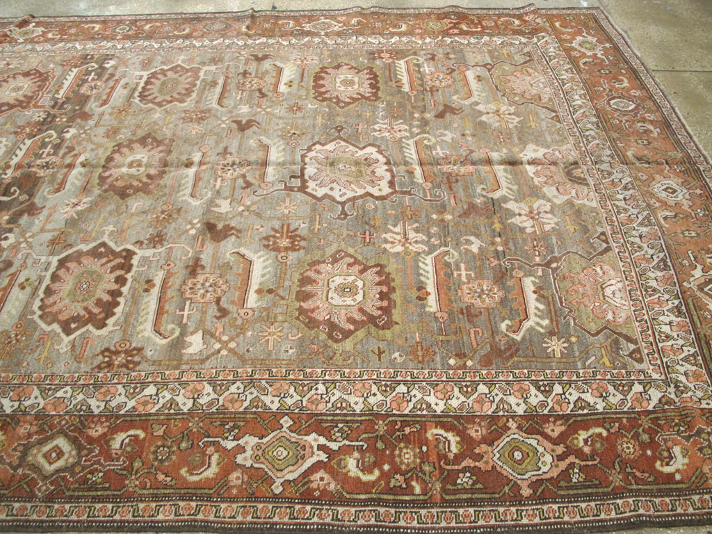 Antique Persian Bidjar Long Carpet, No.22637 - Staging